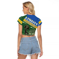 Solomon Islands Remembrance Day Raglan Cropped T Shirt Lest We Forget