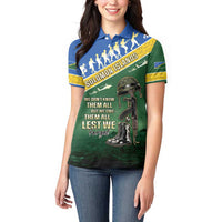 Solomon Islands Remembrance Day Women Polo Shirt Lest We Forget