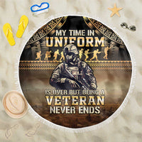 Polynesia Veterans Day Beach Blanket Thank You Veterans Polynesian Pattern LT05 One Size 150cm Gold - Polynesian Pride