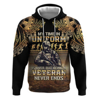 Polynesia Veterans Day Hoodie Thank You Veterans Polynesian Pattern LT05 Pullover Hoodie Gold - Polynesian Pride