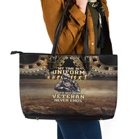 Polynesia Veterans Day Leather Tote Bag Thank You Veterans Polynesian Pattern LT05 - Polynesian Pride