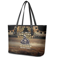 Polynesia Veterans Day Leather Tote Bag Thank You Veterans Polynesian Pattern LT05 - Polynesian Pride