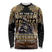 Polynesia Veterans Day Long Sleeve Shirt Thank You Veterans Polynesian Pattern