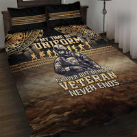 Polynesia Veterans Day Quilt Bed Set Thank You Veterans Polynesian Pattern LT05 Gold - Polynesian Pride