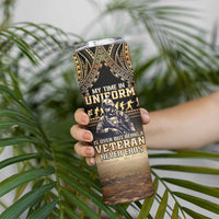 Polynesia Veterans Day Skinny Tumbler Thank You Veterans Polynesian Pattern LT05 - Polynesian Pride