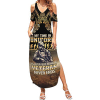 Polynesia Veterans Day Summer Maxi Dress Thank You Veterans Polynesian Pattern LT05 Women Gold - Polynesian Pride