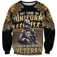 Polynesia Veterans Day Sweatshirt Thank You Veterans Polynesian Pattern LT05 Unisex Gold - Polynesian Pride