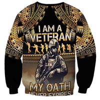 Polynesia Veterans Day Sweatshirt Thank You Veterans Polynesian Pattern LT05 - Polynesian Pride