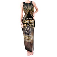 Polynesia Veterans Day Tank Maxi Dress Thank You Veterans Polynesian Pattern LT05 Women Gold - Polynesian Pride