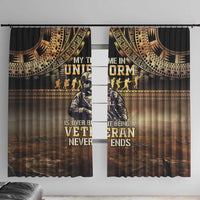 Polynesia Veterans Day Window Curtain Thank You Veterans Polynesian Pattern LT05 With Hooks Gold - Polynesian Pride