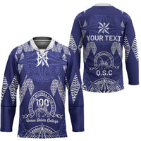 Personalised Queen Salote College Centenary Hockey Jersey Tongan Kupesi Pattern LT05 - Polynesian Pride
