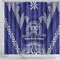 Queen Salote College Centenary Shower Curtain Tongan Kupesi Pattern - Polynesian Pride