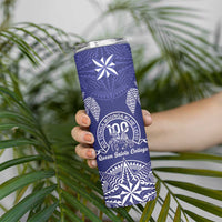 Personalised Queen Salote College Centenary Skinny Tumbler Tongan Kupesi Pattern - Polynesian Pride
