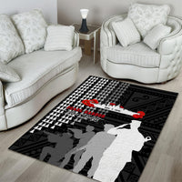 Pearl Harbor Remembrance Day Area Rug USS Arizona In Memory With Polynesian Pattern LT05 - Polynesian Pride