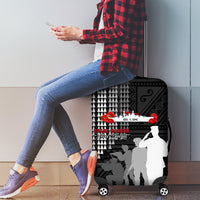 Pearl Harbor Remembrance Day Luggage Cover USS Arizona In Memory With Polynesian Pattern LT05 - Polynesian Pride