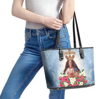 Guam Patroness Leather Tote Bag The Legend Santa Marian Kamalen LT05 - Polynesian Pride