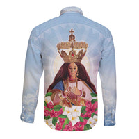 Guam Patroness Long Sleeve Button Shirt The Legend Santa Marian Kamalen LT05 - Polynesian Pride