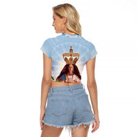 Guam Patroness Raglan Cropped T Shirt The Legend Santa Marian Kamalen LT05 - Polynesian Pride