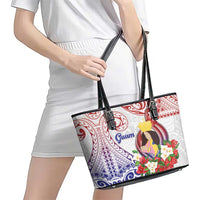 Happy Guam Santa Marian Kamalen Day Leather Tote Bag LT05 - Polynesian Pride
