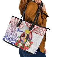 Happy Guam Santa Marian Kamalen Day Leather Tote Bag LT05 - Polynesian Pride