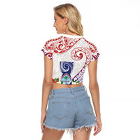 Happy Guam Santa Marian Kamalen Day Raglan Cropped T Shirt LT05 - Polynesian Pride