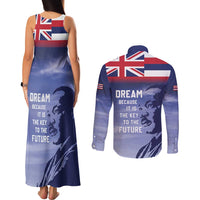 Hawaii MLK Day Couples Matching Tank Maxi Dress and Long Sleeve Button Shirt LT05 - Polynesian Pride