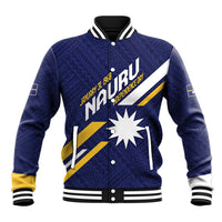Personalised Happy Nauru Independence Day Baseball Jacket Polynesian Pattern LT05 Unisex Blue - Polynesian Pride