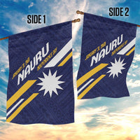 Happy Nauru Independence Day Garden Flag Polynesian Pattern