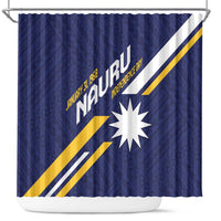Happy Nauru Independence Day Shower Curtain Polynesian Pattern LT05 Blue - Polynesian Pride