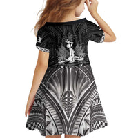 Haiti 1804 Family Matching Short Sleeve Bodycon Dress and Hawaiian Shirt Polynesian Silver Neg Maron