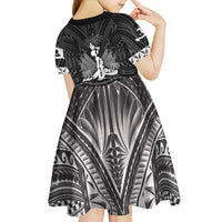 Haiti 1804 Kid Short Sleeve Dress Polynesian Silver Neg Maron