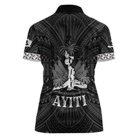 Haiti 1804 Women Polo Shirt Polynesian Silver Neg Maron