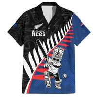 Custom New Zealand Auckland Cricket Hawaiian Shirt With Maori Pattern LT05 Blue - Polynesian Pride