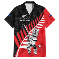 Custom New Zealand Canterbury Cricket Hawaiian Shirt With Maori Pattern LT05 Red - Polynesian Pride