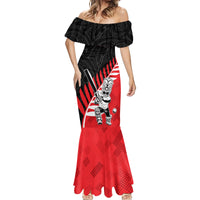 Custom New Zealand Canterbury Cricket Mermaid Dress With Maori Pattern LT05 - Polynesian Pride