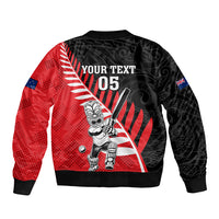 Custom New Zealand Canterbury Cricket Sleeve Zip Bomber Jacket With Maori Pattern LT05 - Polynesian Pride