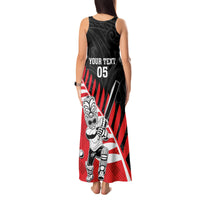 Custom New Zealand Canterbury Cricket Tank Maxi Dress With Maori Pattern LT05 - Polynesian Pride
