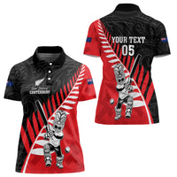 Custom New Zealand Canterbury Cricket Women Polo Shirt With Maori Pattern