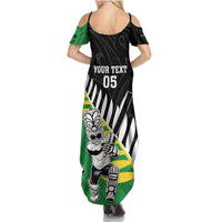 Custom New Zealand Central Districts Cricket Summer Maxi Dress With Maori Pattern LT05 - Polynesian Pride