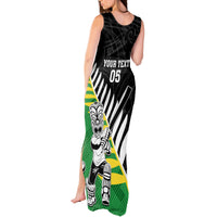 Custom New Zealand Central Districts Cricket Tank Maxi Dress With Maori Pattern LT05 - Polynesian Pride