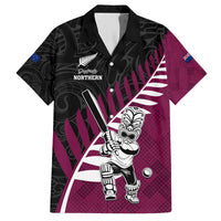 Custom New Zealand Northern Districts Cricket Hawaiian Shirt With Maori Pattern LT05 Maroon - Polynesian Pride