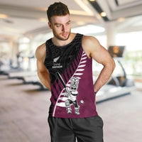Custom New Zealand Northern Districts Cricket Men Tank Top With Maori Pattern LT05 Maroon - Polynesian Pride