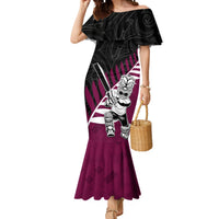 Custom New Zealand Northern Districts Cricket Mermaid Dress With Maori Pattern LT05 Women Maroon - Polynesian Pride