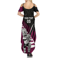 Custom New Zealand Northern Districts Cricket Summer Maxi Dress With Maori Pattern LT05 - Polynesian Pride