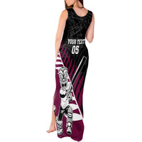 Custom New Zealand Northern Districts Cricket Tank Maxi Dress With Maori Pattern LT05 - Polynesian Pride