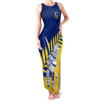 Custom New Zealand Otago Cricket Family Matching Tank Maxi Dress and Hawaiian Shirt With Maori Pattern