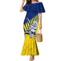 Custom New Zealand Otago Cricket Mermaid Dress With Maori Pattern LT05 Women Yellow - Polynesian Pride