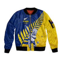 Custom New Zealand Otago Cricket Sleeve Zip Bomber Jacket With Maori Pattern LT05 Unisex Yellow - Polynesian Pride