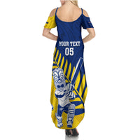 Custom New Zealand Otago Cricket Summer Maxi Dress With Maori Pattern LT05 - Polynesian Pride