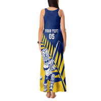 Custom New Zealand Otago Cricket Tank Maxi Dress With Maori Pattern LT05 - Polynesian Pride